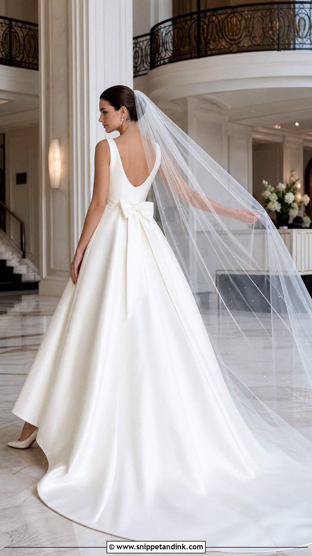 Mikado Wedding Gown With Bow Back - Snippet and Ink - 20 Traditional Wedding Gown Ideas