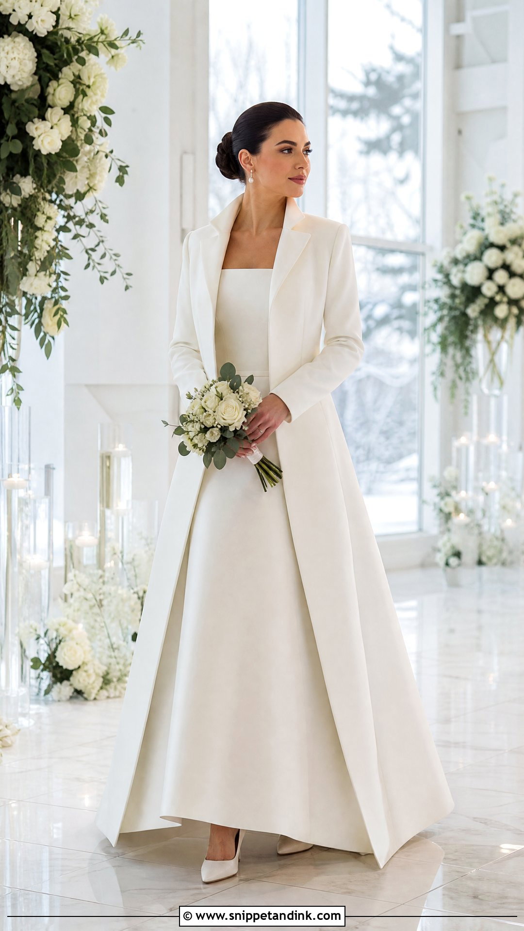Mikado Wedding Gown With Detachable Bridal Coat - Snippet and Ink - 25 Two Way Wedding Gown Ideas