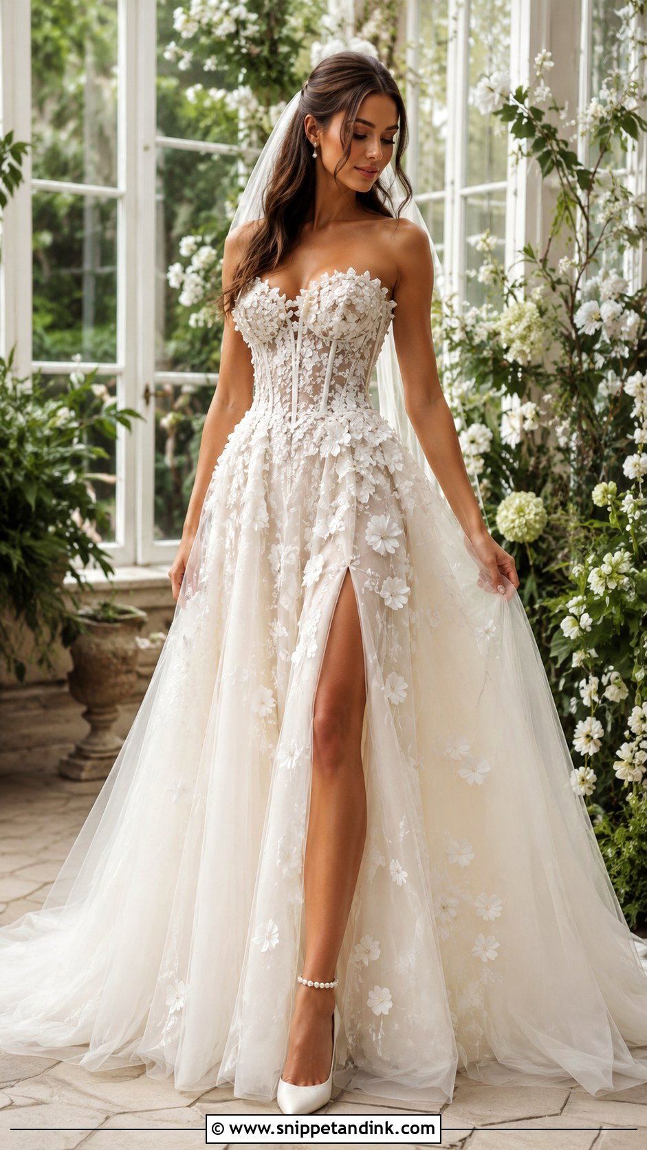 Milla Nova Floral Applique Wedding Dress - Snippet and Ink - 20 Mila Nova Wedding Dress Ideas