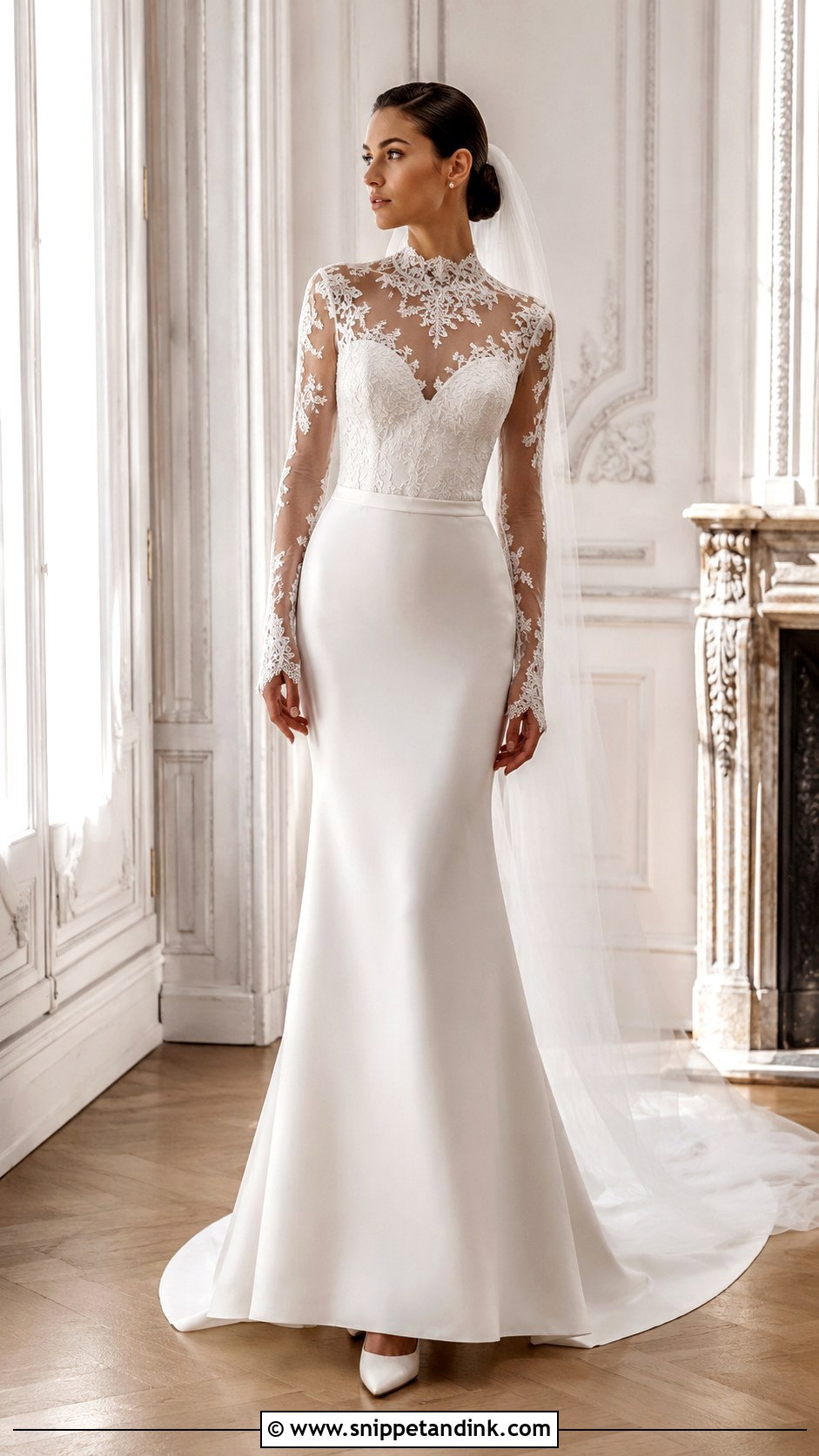 Milla Nova High Neck Lace Wedding Dress - Snippet and Ink - 20 Millanova Wedding Dress Ideas