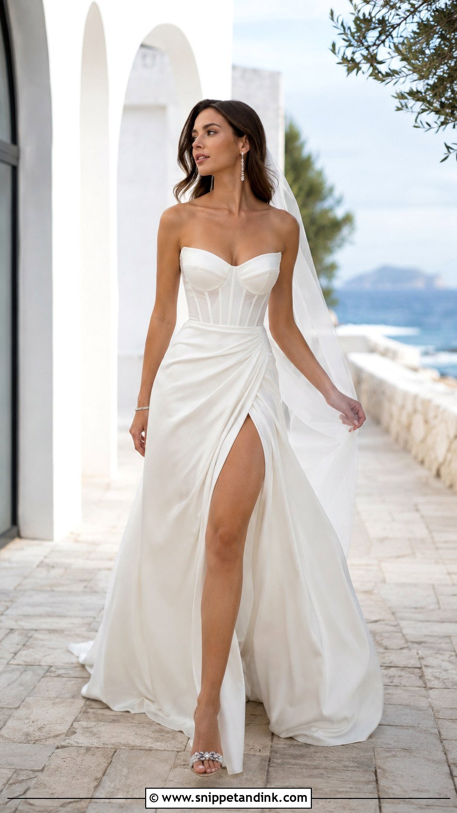 Milla Nova High Slit Wedding Dress - Snippet and Ink - 20 Mila Nova Wedding Dress Ideas