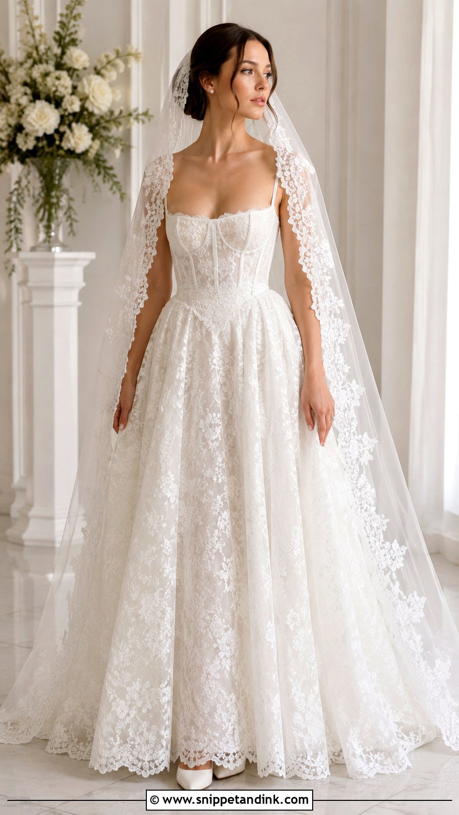 Millie Bobby Brown Basque Waist Wedding Dress - Snippet and Ink - 30 Millie Bobby Brown Wedding Dress Ideas