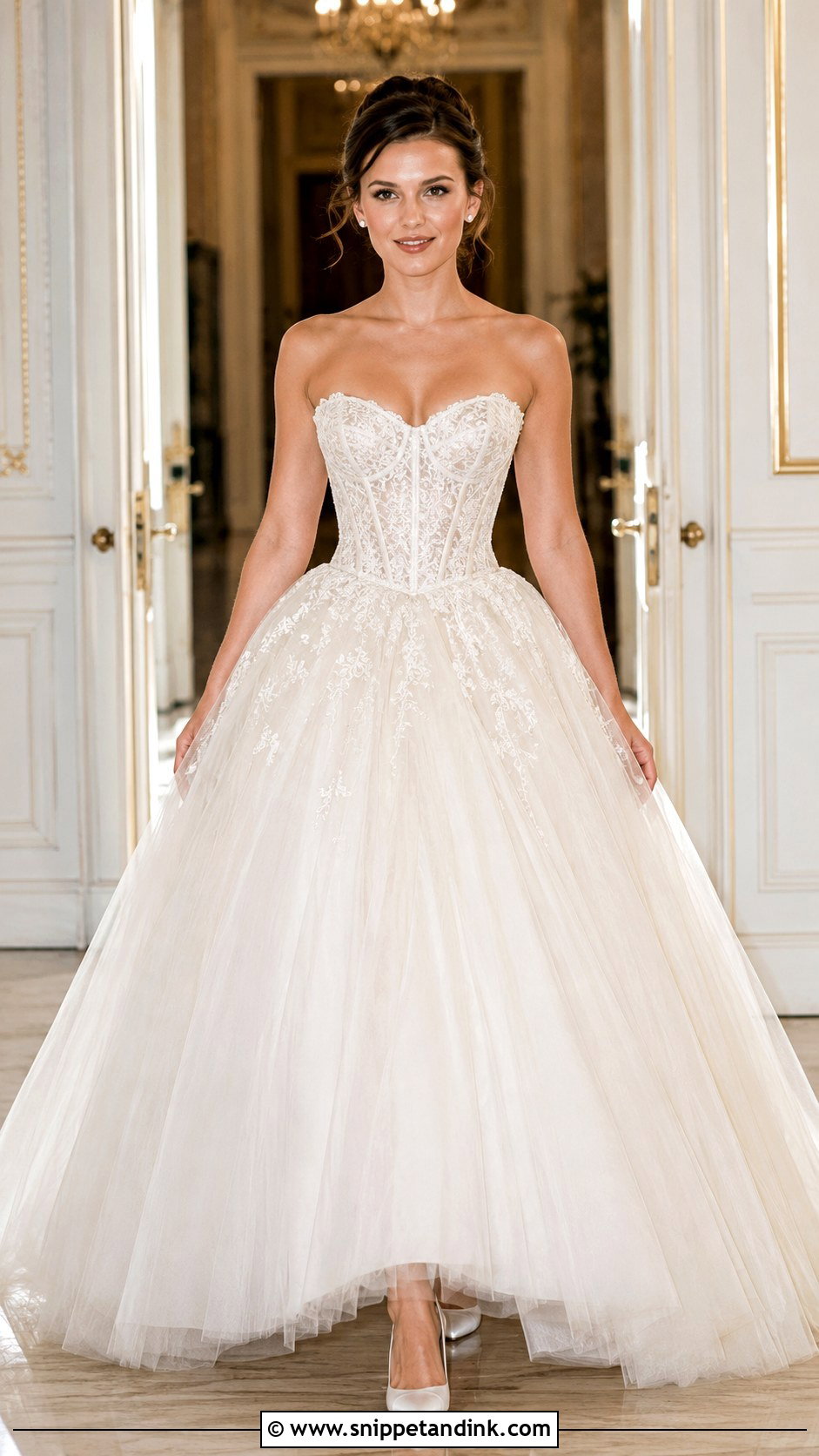 Millie Bobby Brown Corset Ball Gown Wedding Dress - Snippet and Ink - 30 Millie Bobby Brown Wedding Dress Ideas