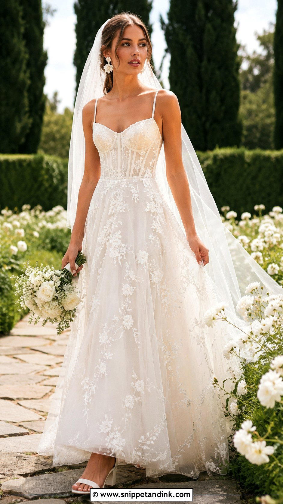 Millie Bobby Brown Embroidered Tulle Garden Gown - Snippet and Ink - 20 Milly Bobby Brown Wedding Gown Ideas