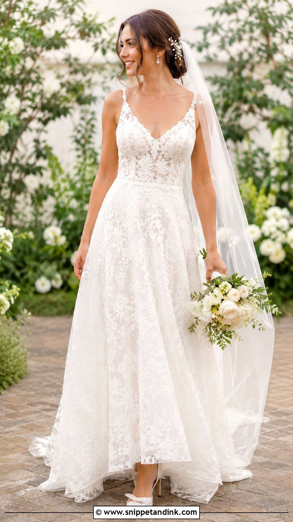 Millie Bobby Brown Floral Lace Wedding Dress - Snippet and Ink - 30 Millie Bobby Brown Wedding Dress Ideas