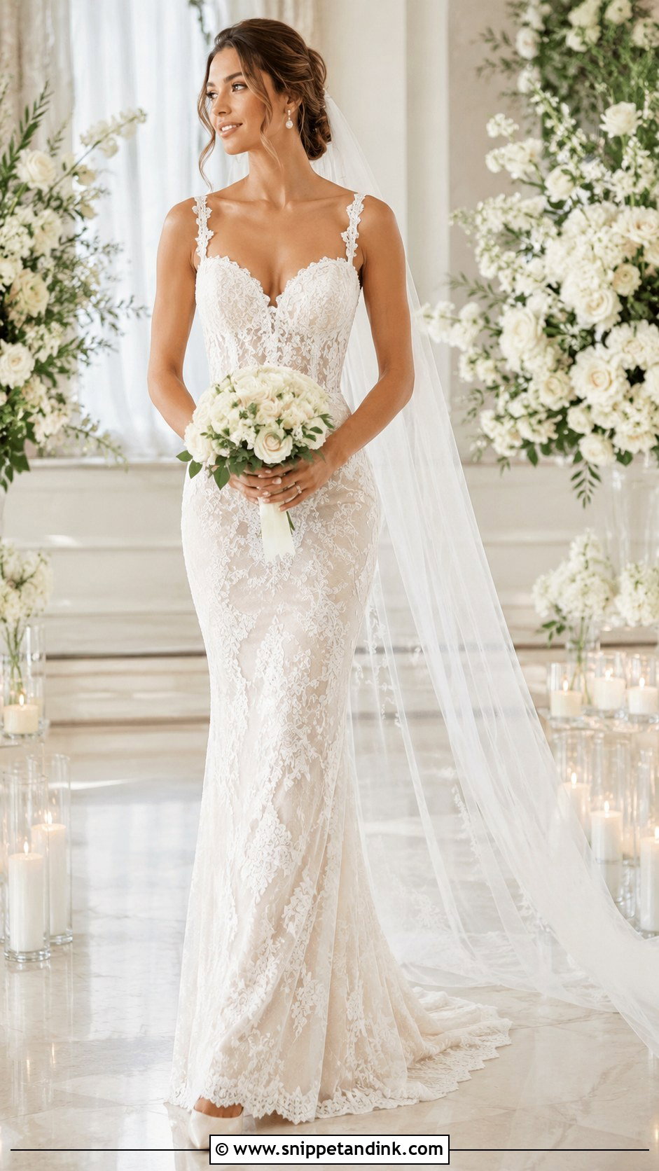 Millie Bobby Brown Sheer Lace Strap Wedding Dress - Snippet and Ink - 30 Millie Bobby Brown Wedding Dress Ideas