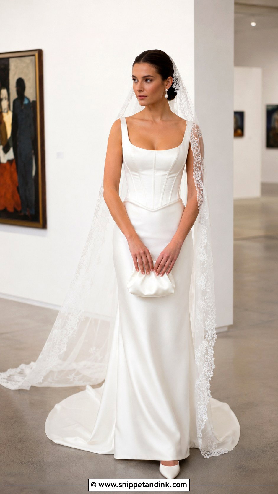 Millie Bobby Brown Silk Corset Column Wedding Gown - Snippet and Ink - 20 Milly Bobby Brown Wedding Gown Ideas