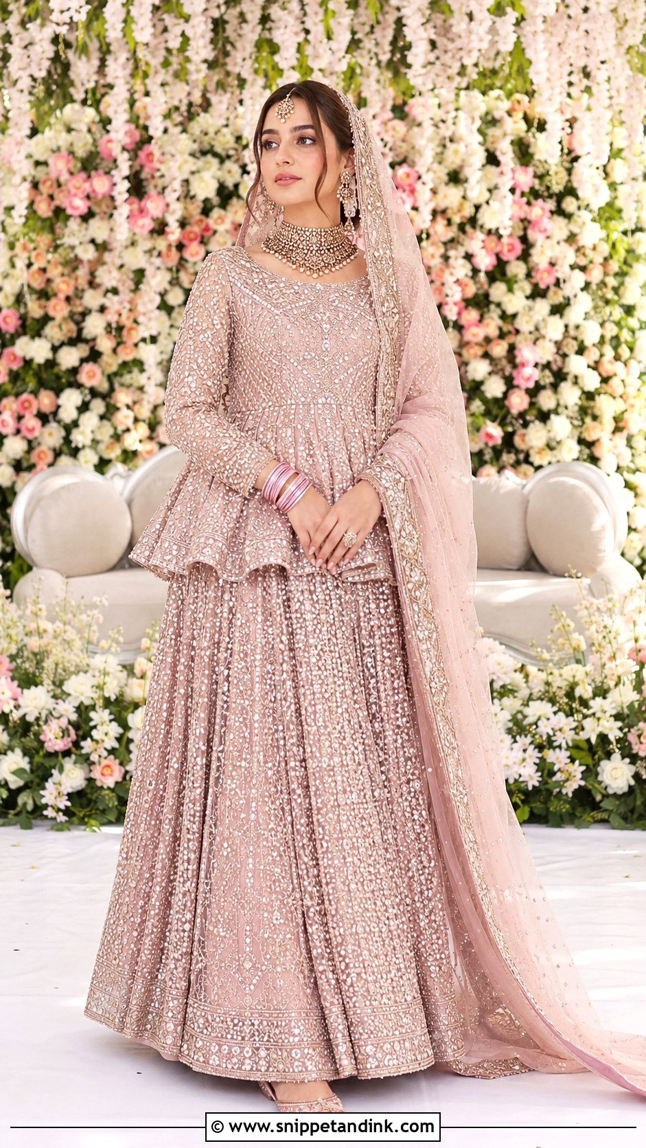 Minal Khan Blush Pink Nikah Lehenga - Snippet and Ink - 20 Minal Khan Wedding Dress Ideas