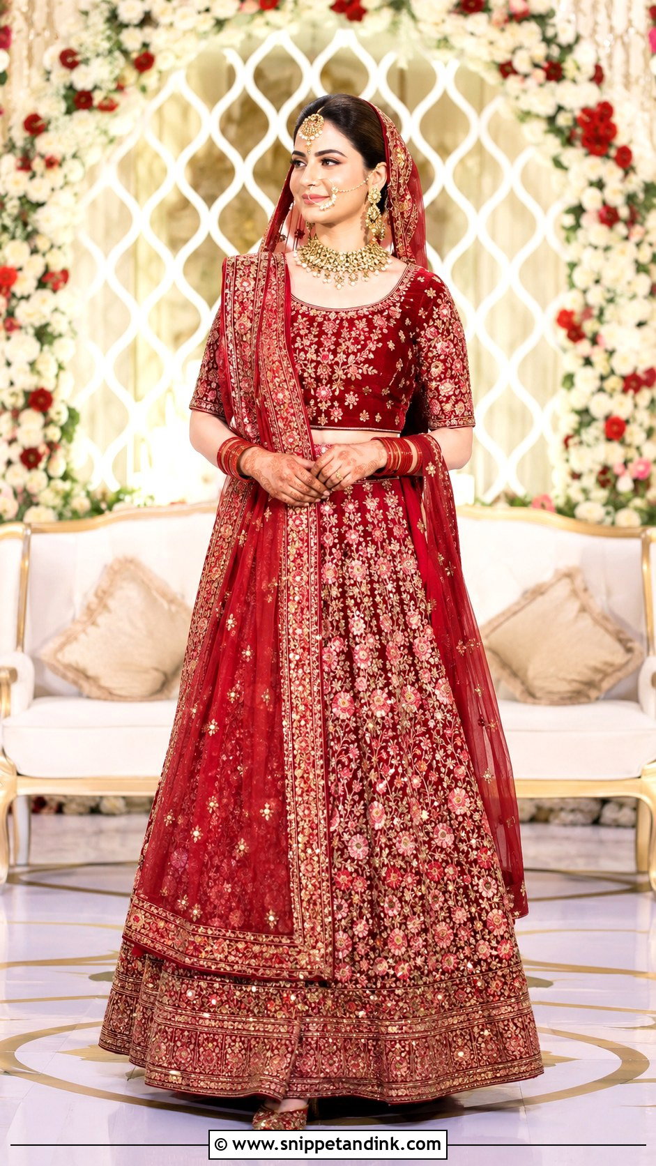 Minal Khan Red Bridal Lehenga Choli - Snippet and Ink - 20 Minal Khan Wedding Dress Ideas