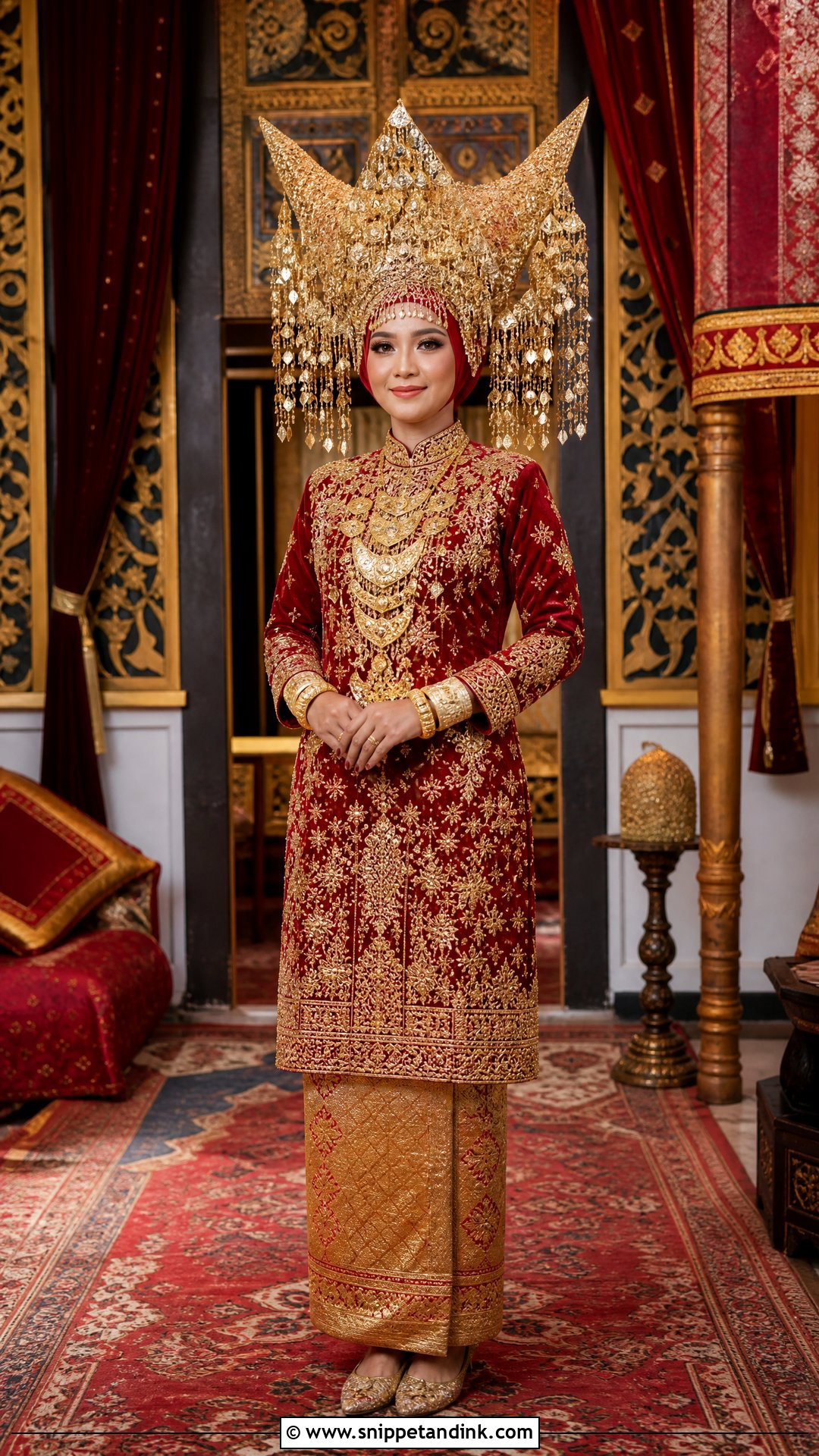 Minangkabau Suntiang Indonesian Wedding Dress - Snippet and Ink - 20 Indonesian Wedding Dress Ideas
