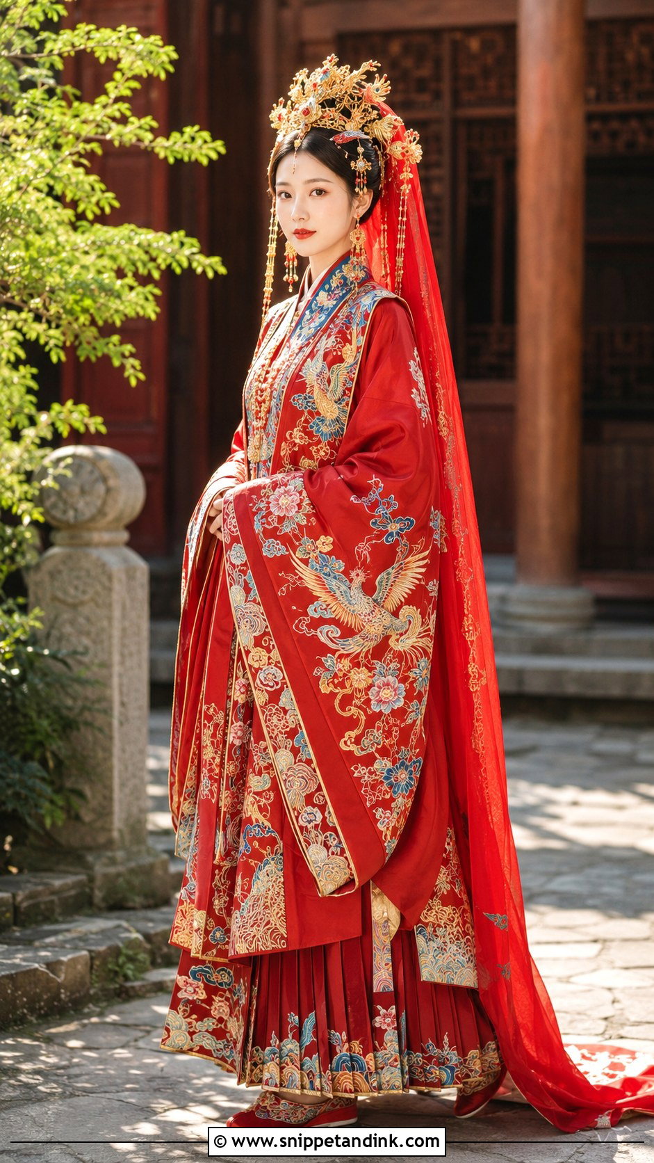 Ming Dynasty Fengguan Xiapei Hanfu Wedding Dress - Snippet and Ink - 20 Hanfu Wedding Dress Ideas