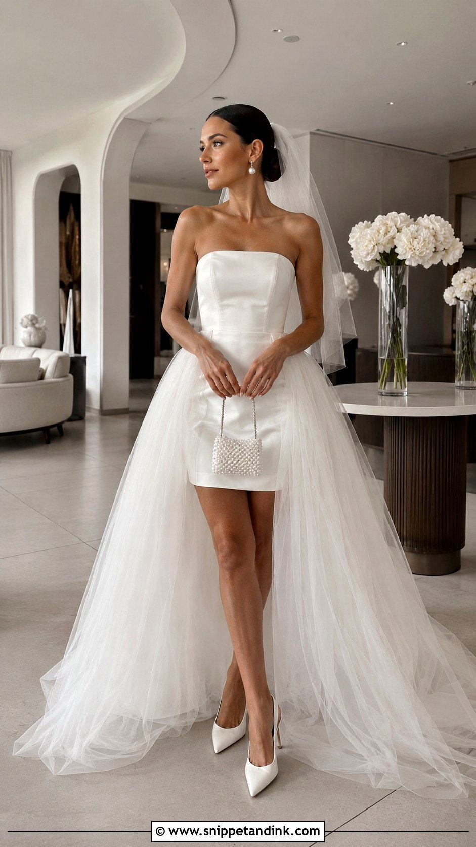 Mini 2in1 Wedding Dress With Tulle Overskirt - Snippet and Ink - 20 2in1 Wedding Dress Ideas