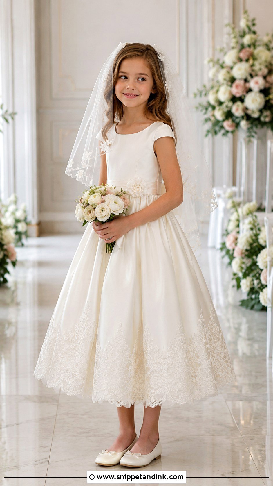 Mini Bride Dress With Floral Veil - Snippet and Ink - 20 Mini Bride Ideas