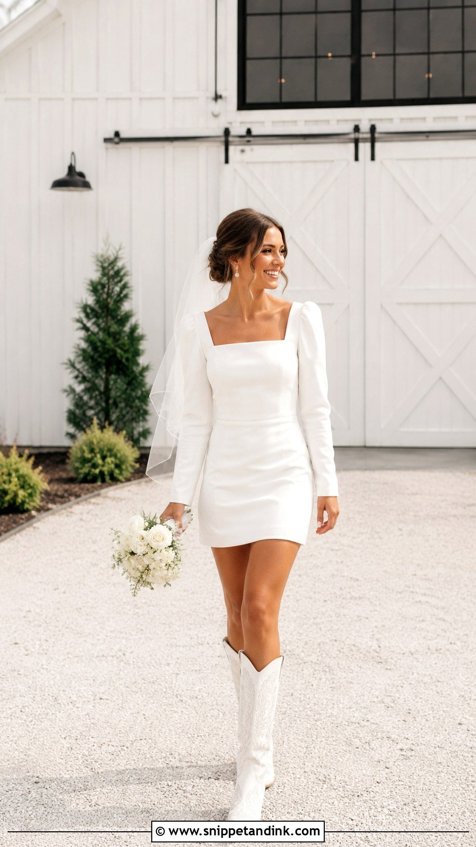 Mini Wedding Dress With Cowgirl Boots - Snippet and Ink - 20 Cowgirl Boots Wedding Dress Ideas