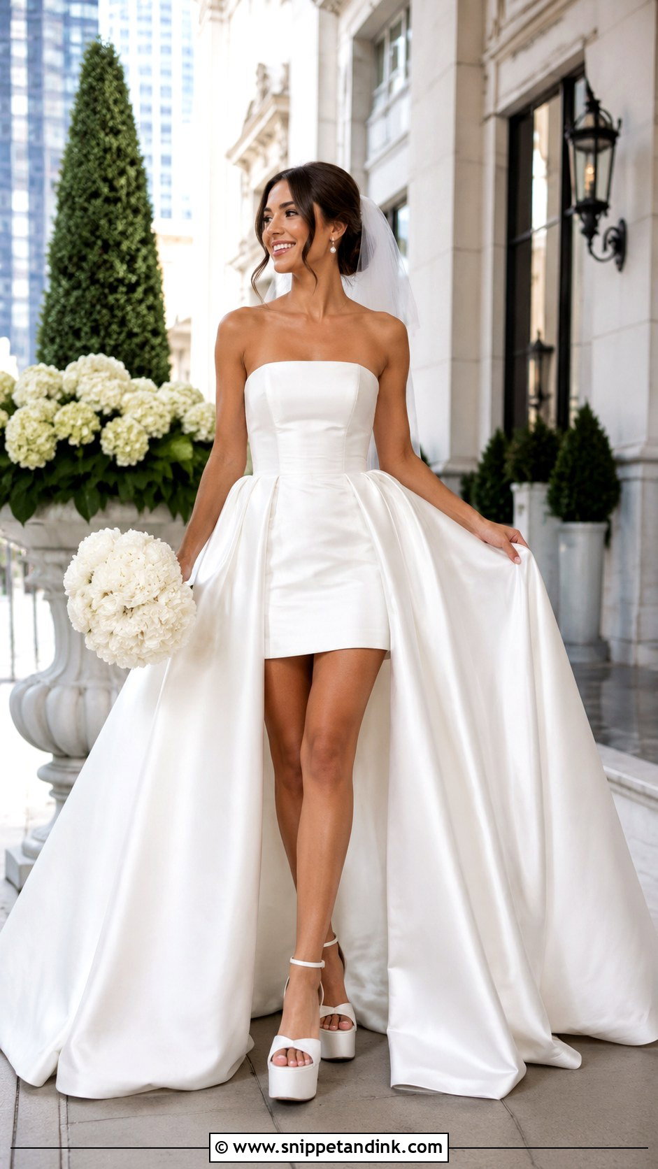 Mini Wedding Dress With Detachable Ball Skirt - Snippet and Ink - 25 2 in 1 Convertible Wedding Dresses
