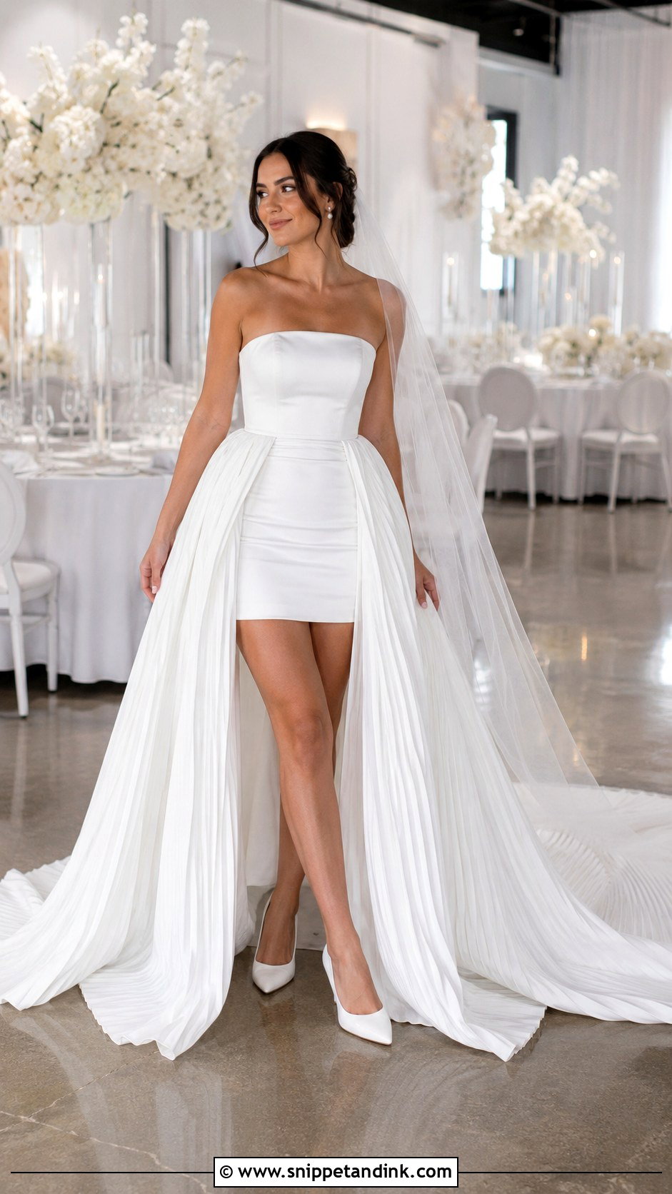 Mini Wedding Dress With Detachable Full Skirt - Snippet and Ink - 20 Wedding Dresses with Detachable Skirt
