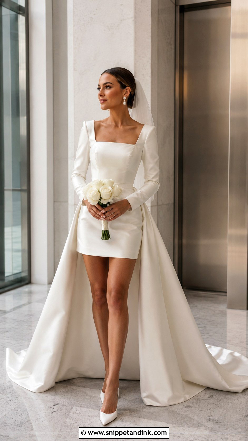 Mini Wedding Dress With Detachable Train - Snippet and Ink - 20 Unique Wedding Dresses 2025