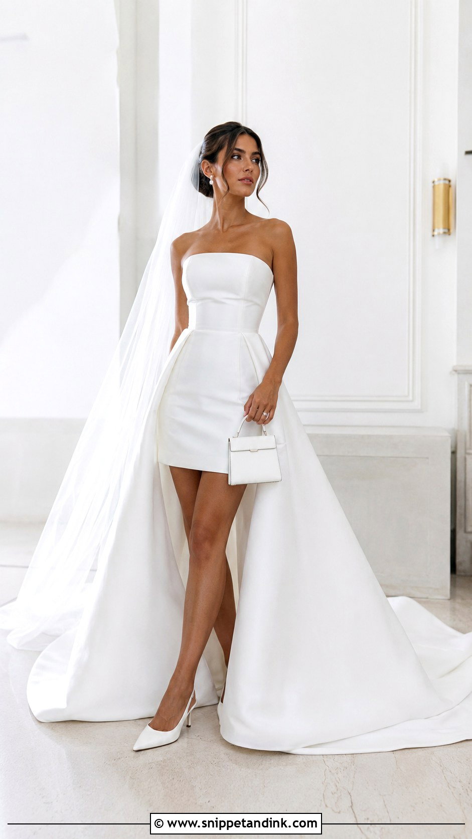 Mini Wedding Dress With Detachable Train - Snippet and Ink - 20 Unusual Wedding Dress Ideas