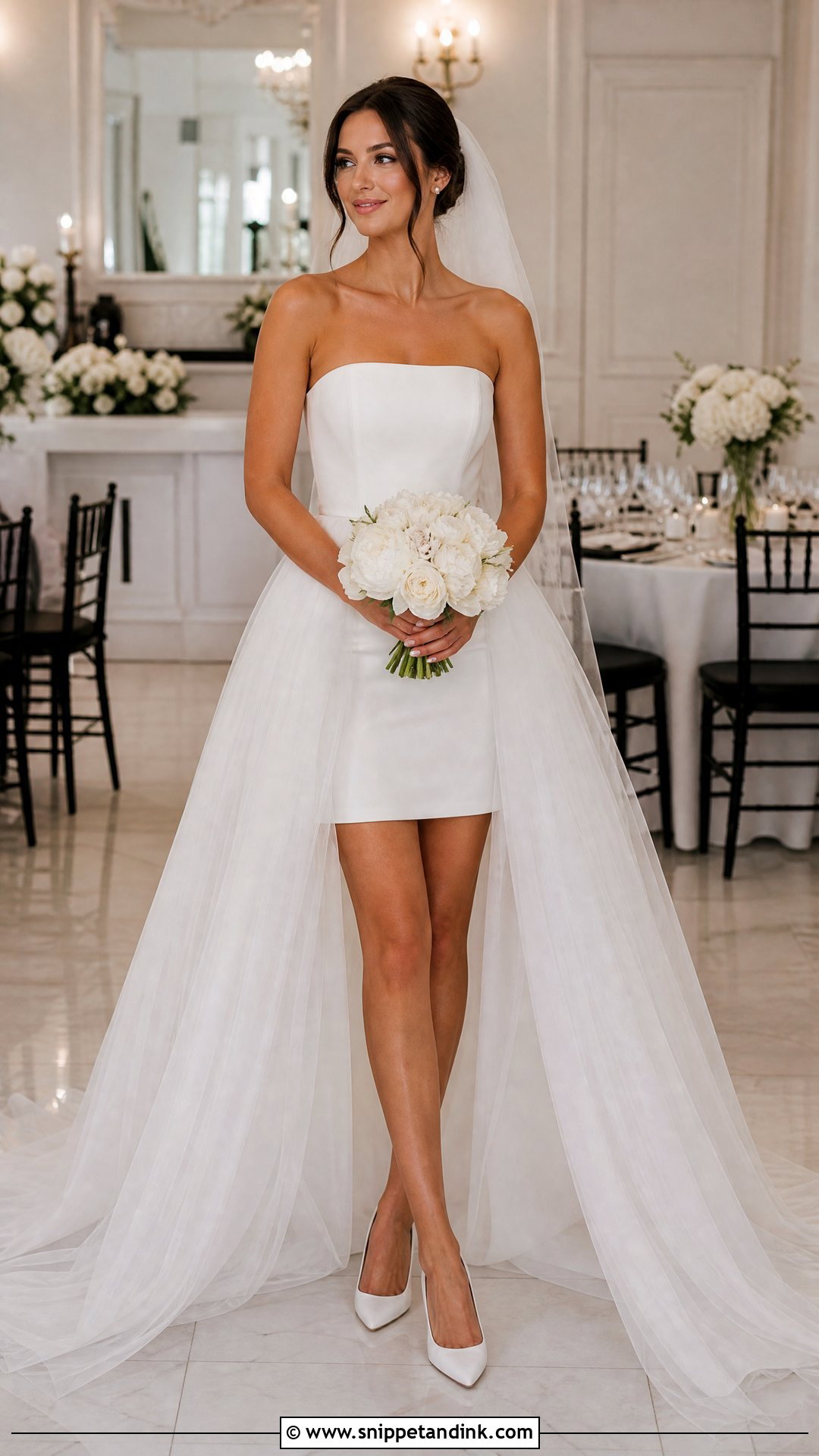 Mini Wedding Dress With Removable Overskirt - Snippet and Ink - 20 Transforming Wedding Dress Ideas