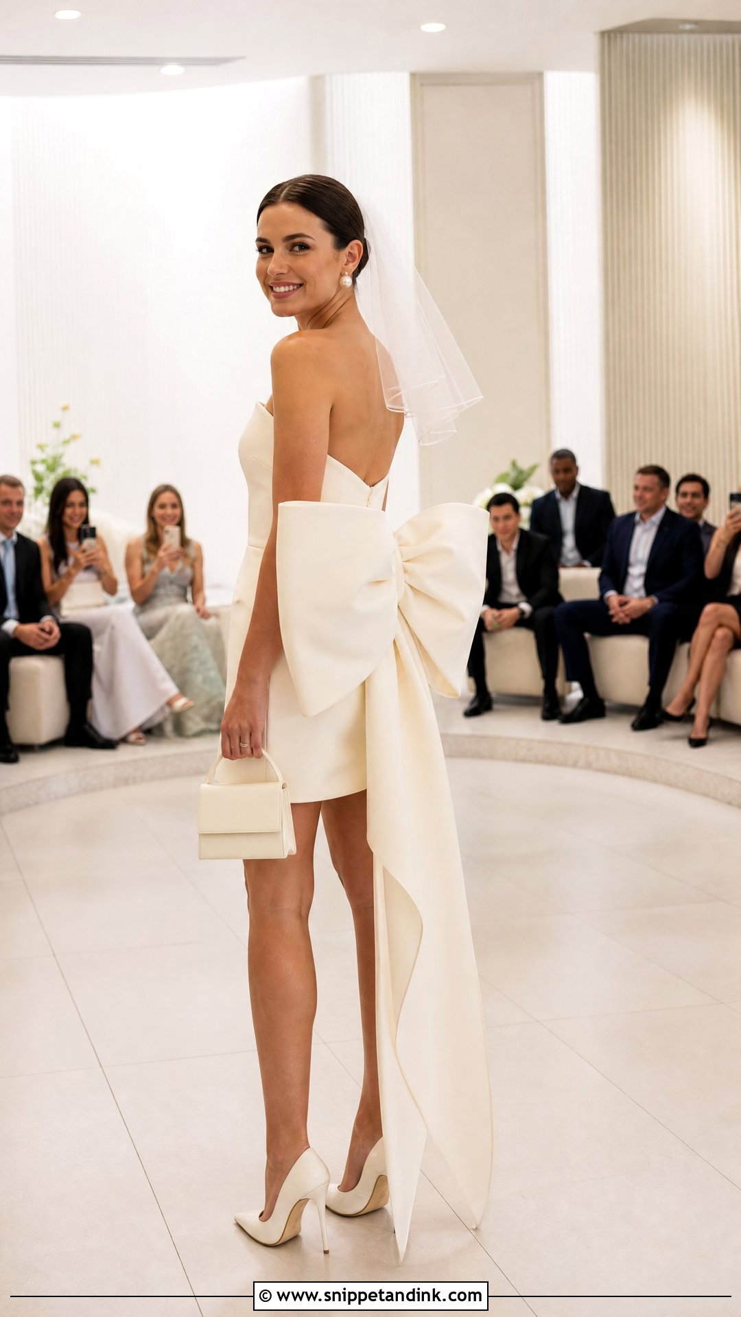 Mini Wedding Dress with an Oversized Bow - Snippet and Ink - 20 Wedding Dress with a Bow Ideas