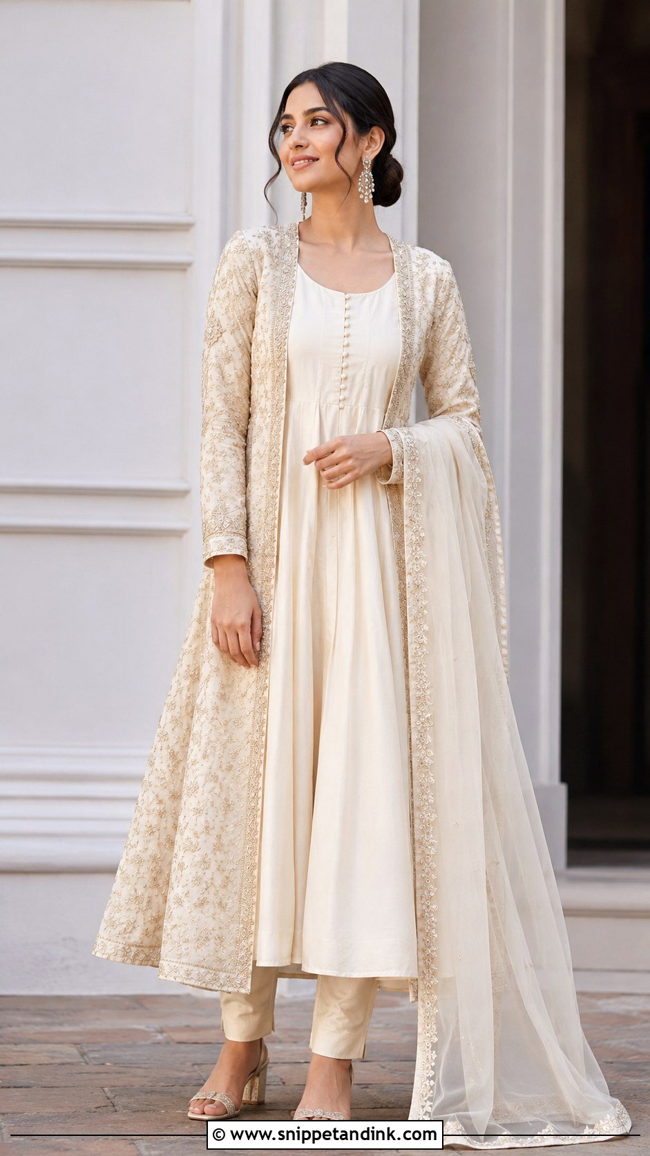Minimal Anarkali Gown With Dupatta - Snippet and Ink - 25 Anarkali Gown with Dupatta Ideas