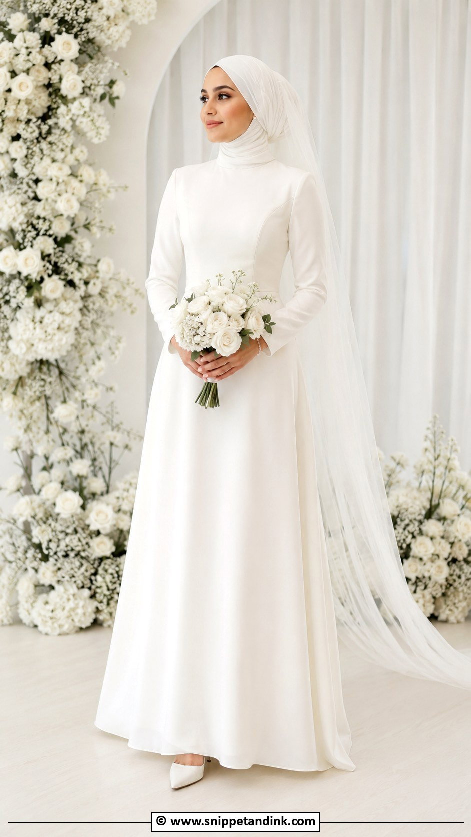 Minimal Arabic Muslim Wedding Dress - Snippet and Ink - 25 Arabic Muslim Wedding Dress Ideas
