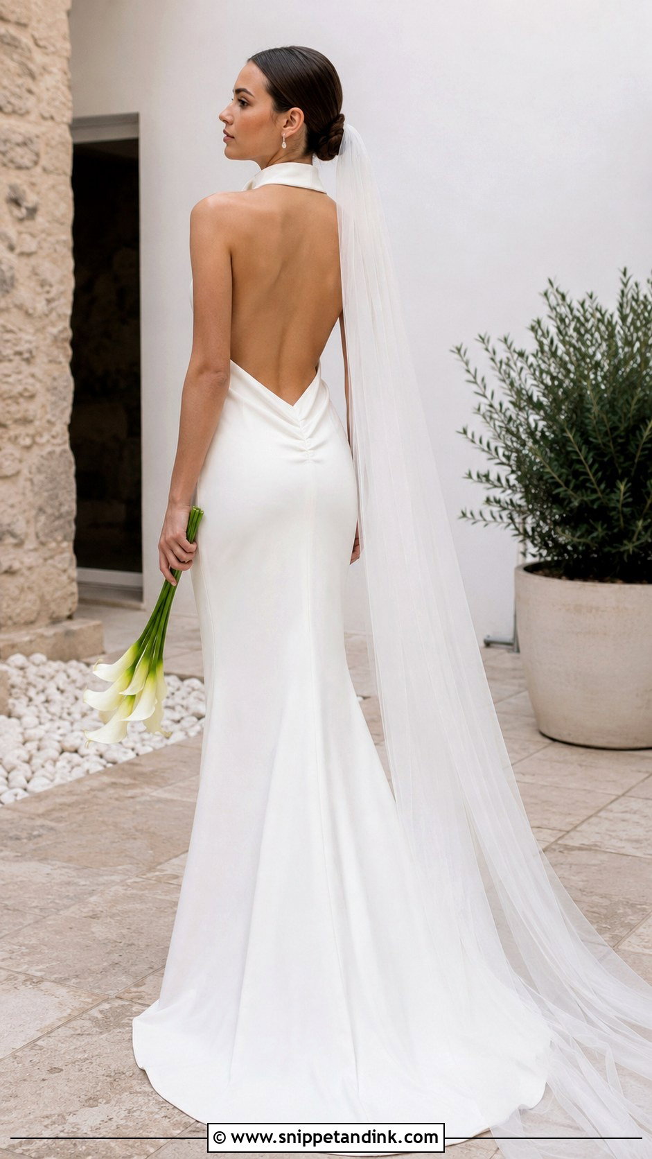 Minimal Backless Wedding Dress - Snippet and Ink - 20 Minimal Bride Dress Ideas