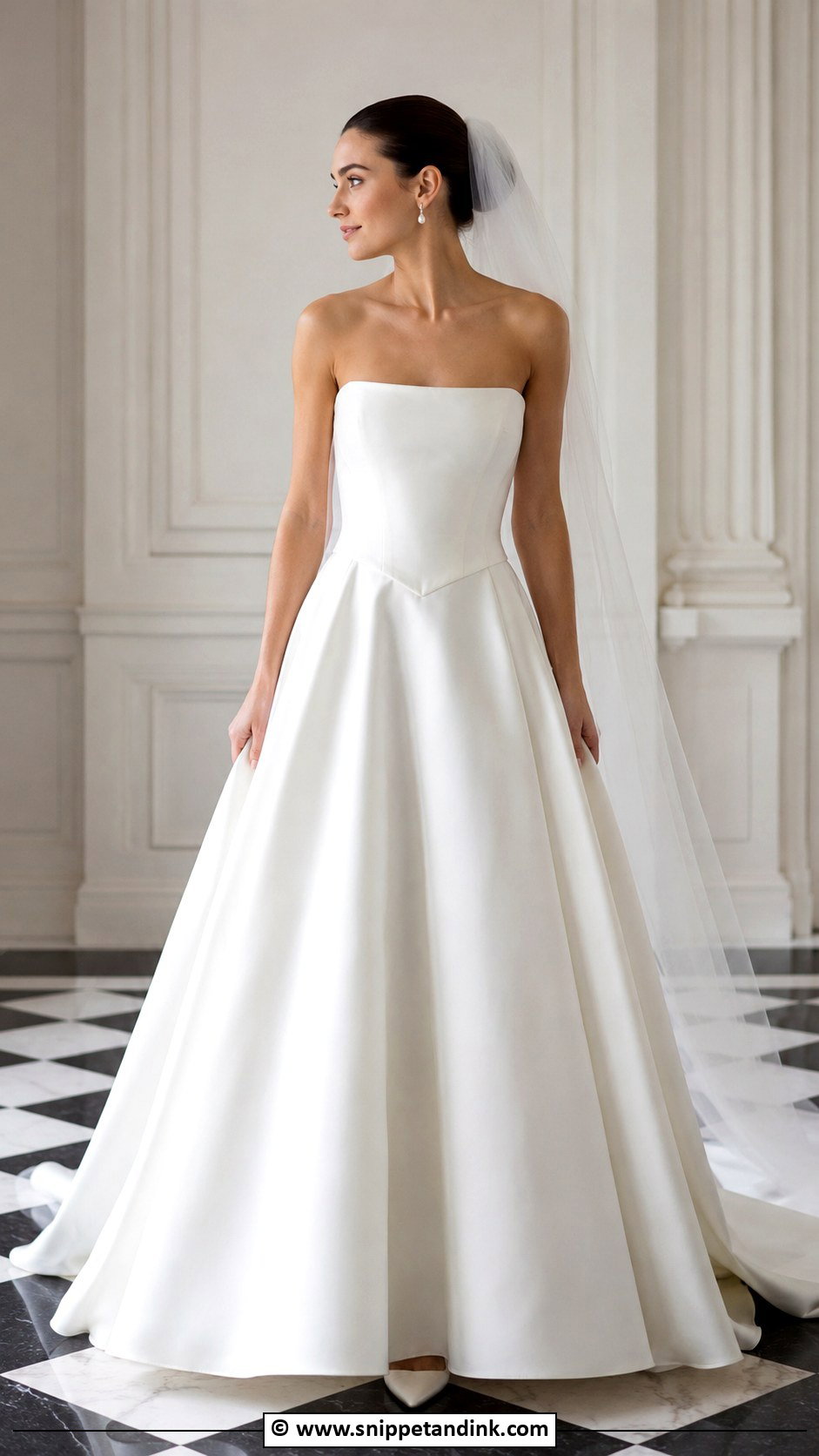 Minimal Basque Waist Wedding Dress - Snippet and Ink - 35 Minimal Wedding Dress Ideas