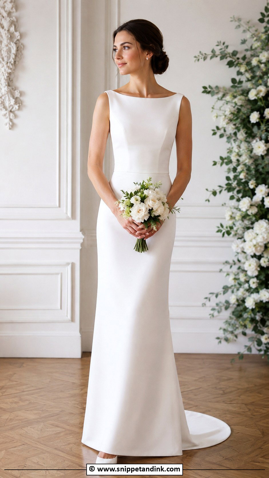 Minimal Bateau Neck Wedding Dress - Snippet and Ink - 35 Minimal Wedding Dress Ideas