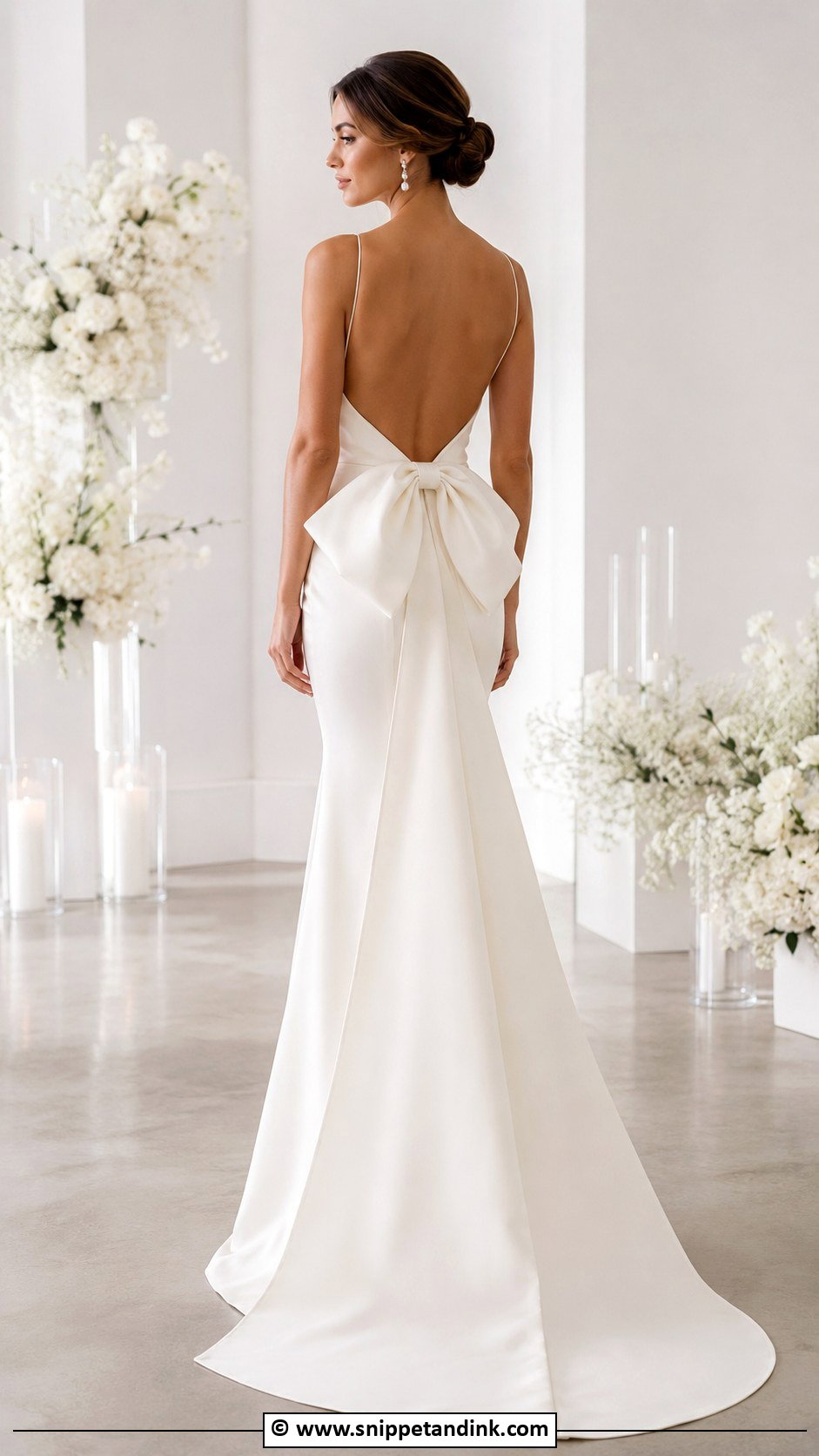 Minimal Bow Back Wedding Dress - Snippet and Ink - 35 Minimal Wedding Dress Ideas