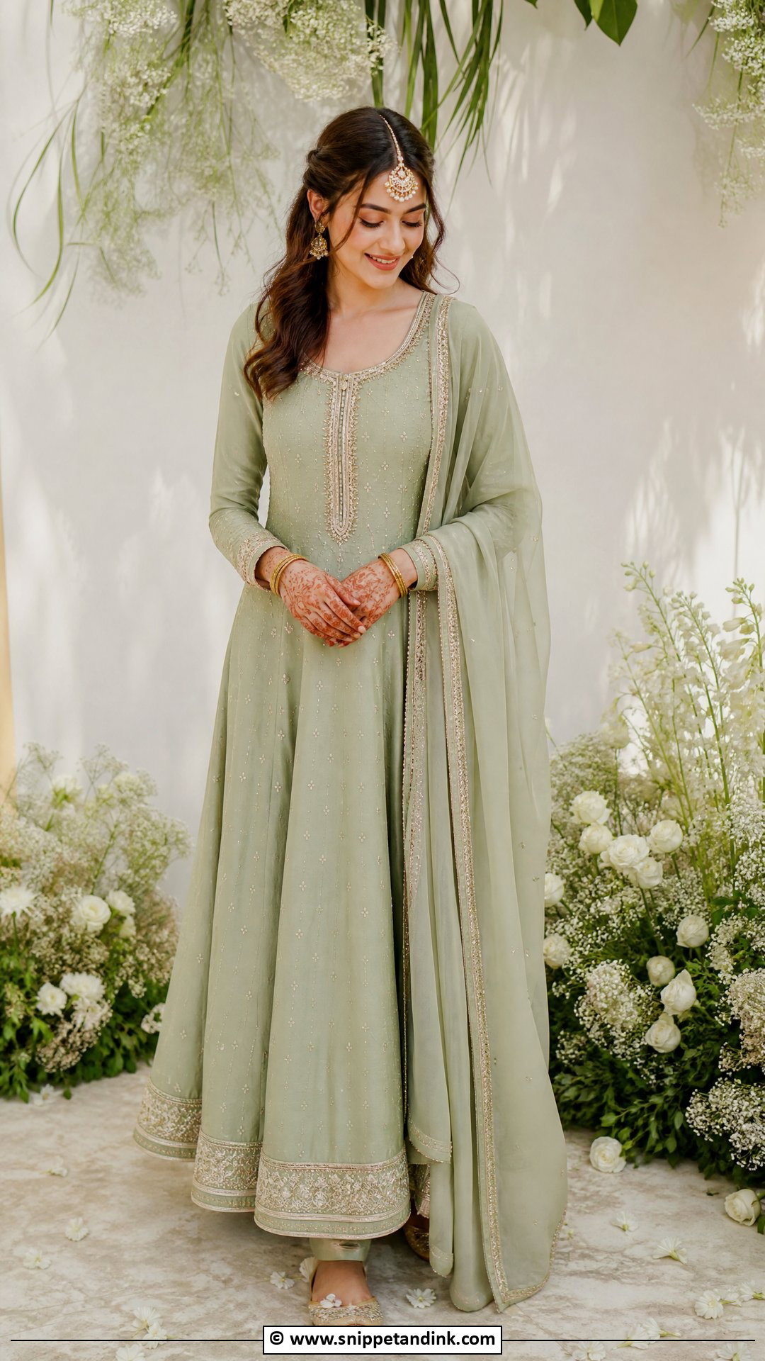 Minimal Bridal Mehndi Outfit - Snippet and Ink - 35 Bridal Mehndi Outfit Ideas