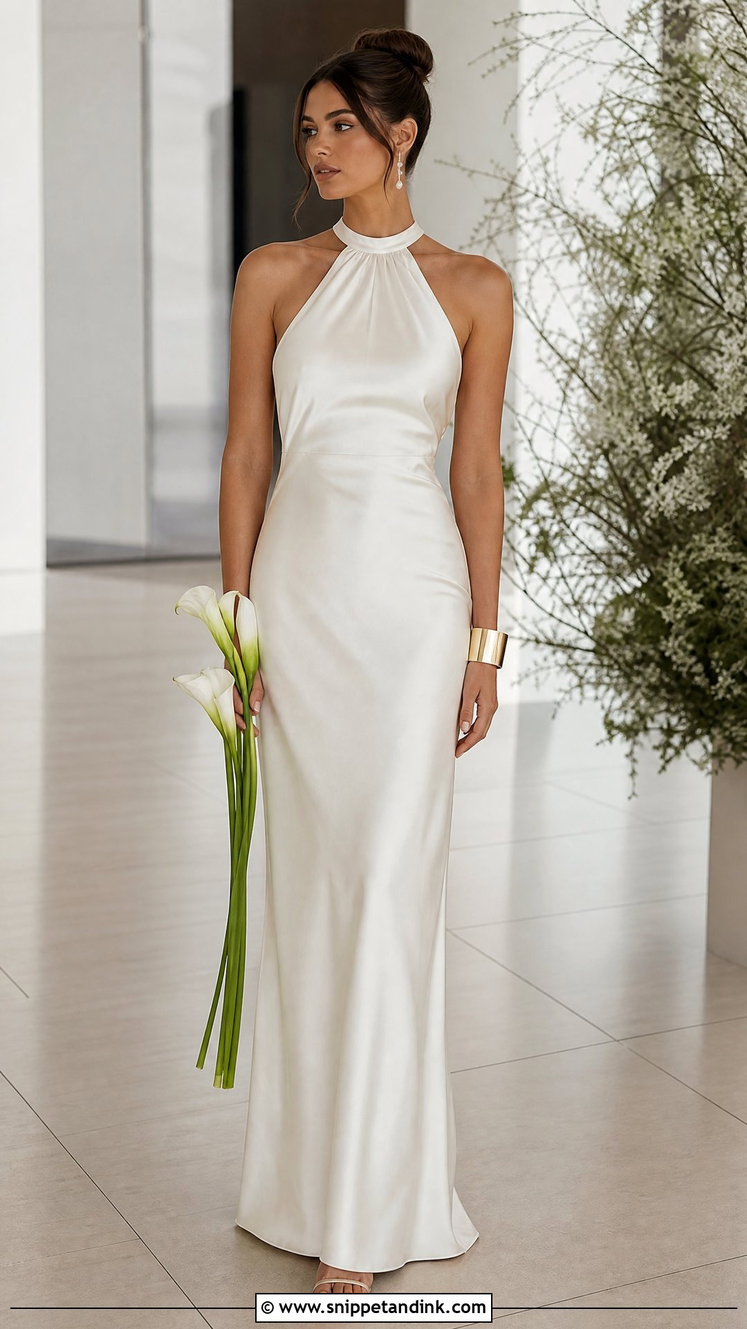 Minimal Bride Halter Neck Gown - Snippet and Ink - 20 Minimal Bride Ideas