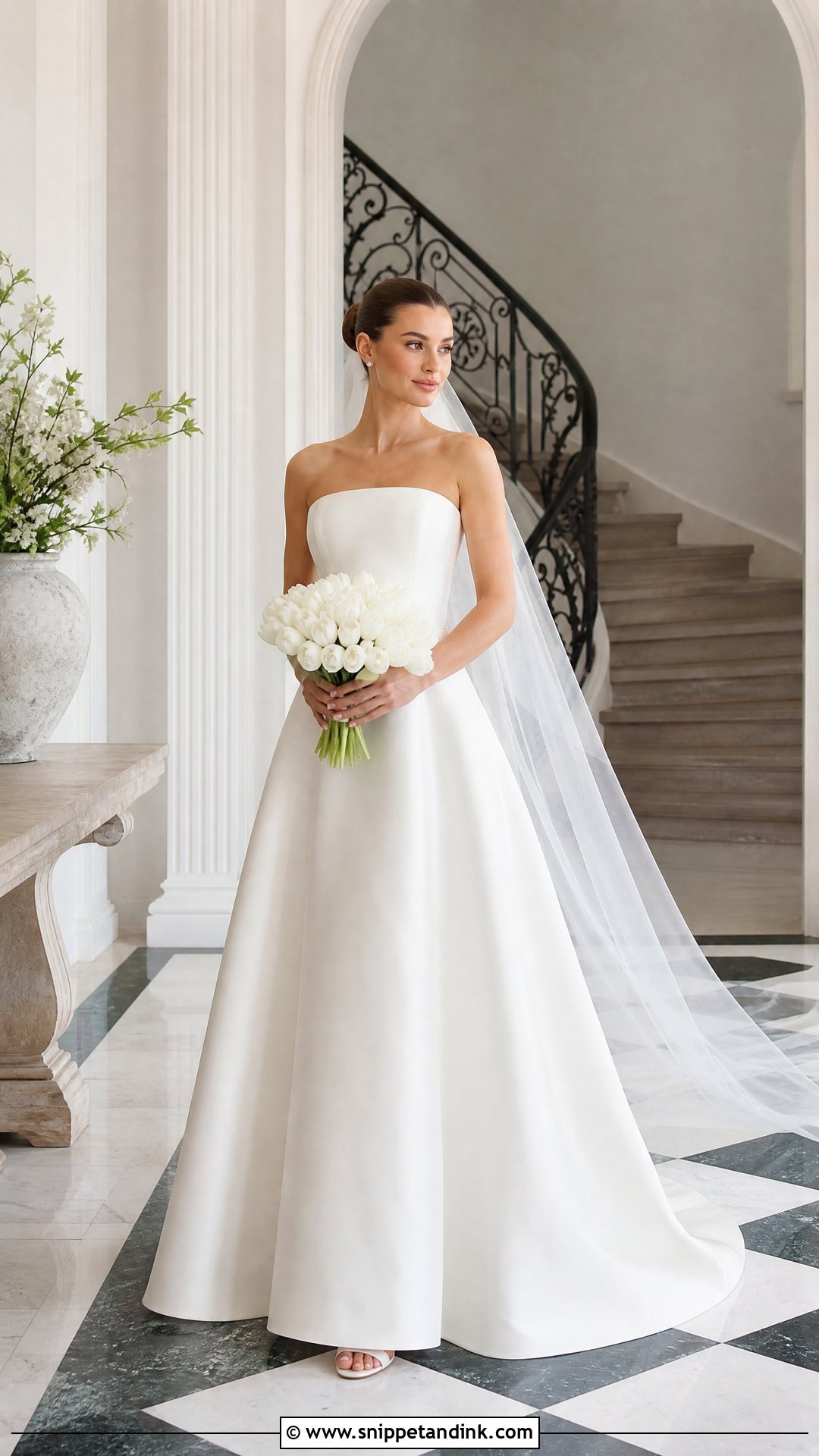 Minimal Bride Strapless A Line Gown - Snippet and Ink - 20 Minimal Bride Ideas