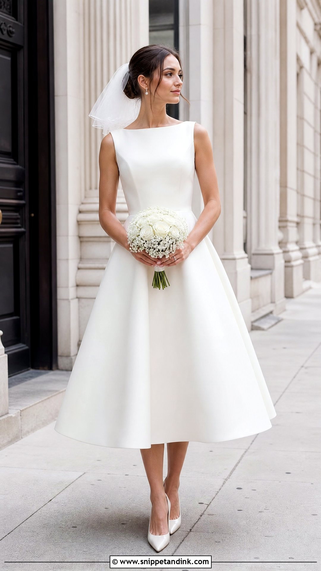 Minimal Bride Tea Length Dress - Snippet and Ink - 20 Minimal Bride Ideas