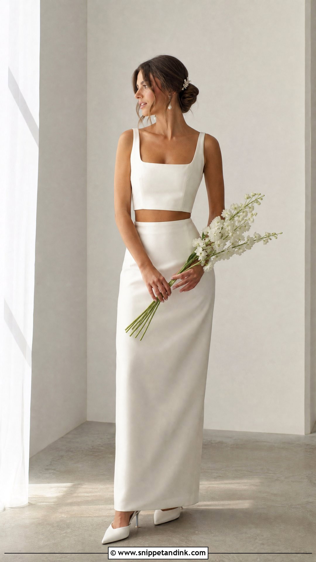 Minimal Bride Two Piece Skirt Set - Snippet and Ink - 20 Minimal Bride Ideas