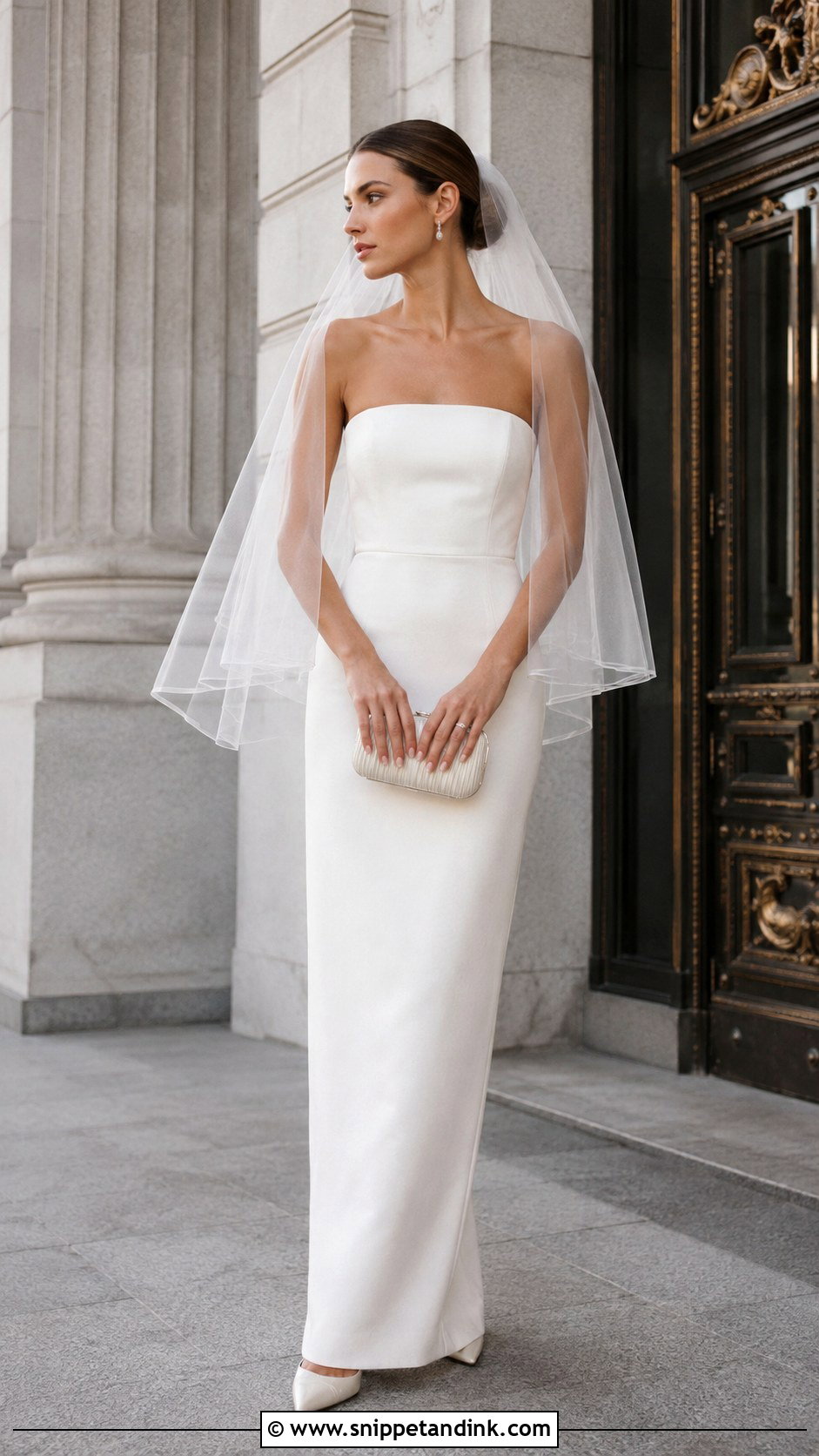 Minimal Column Civil Wedding Dress - Snippet and Ink - 20 Civil Wedding Dress Courts Brides Ideas