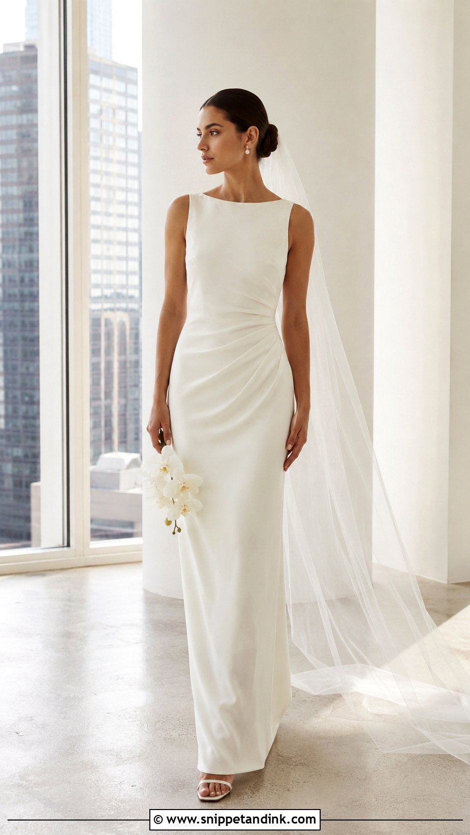 Minimal Column Wedding Dress - Snippet and Ink - 25 Ethereal Wedding Dress Goddesses Ideas