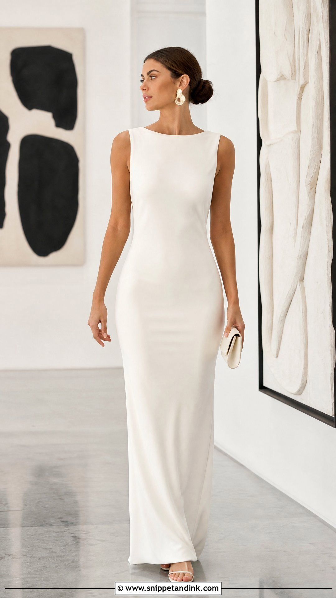 Minimal Column Wedding Dress - Snippet and Ink - 25 Relaxed Wedding Dress Ideas