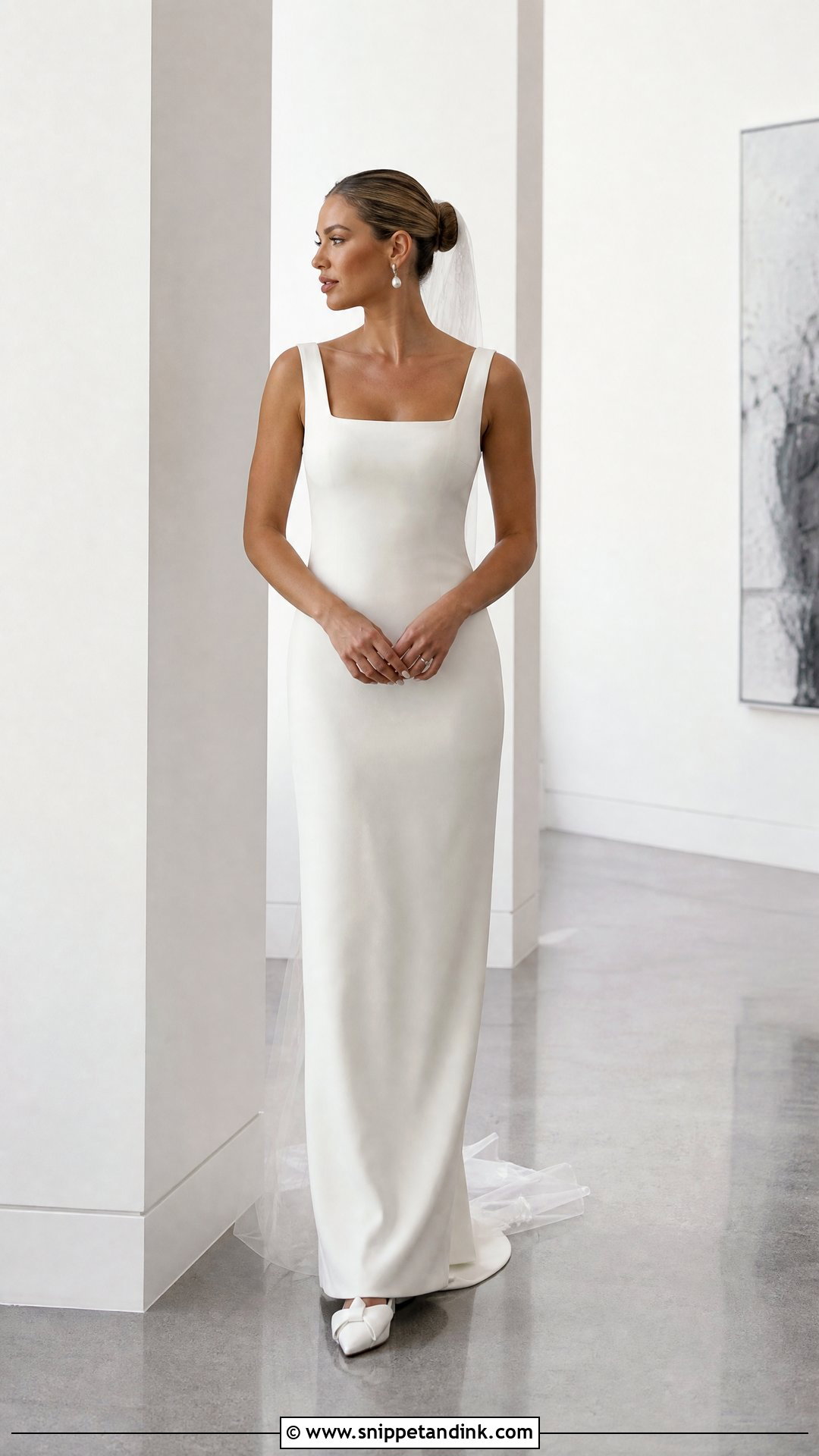 Minimal Column Wedding Dress - Snippet and Ink - 25 Timeless Wedding Gown Ideas