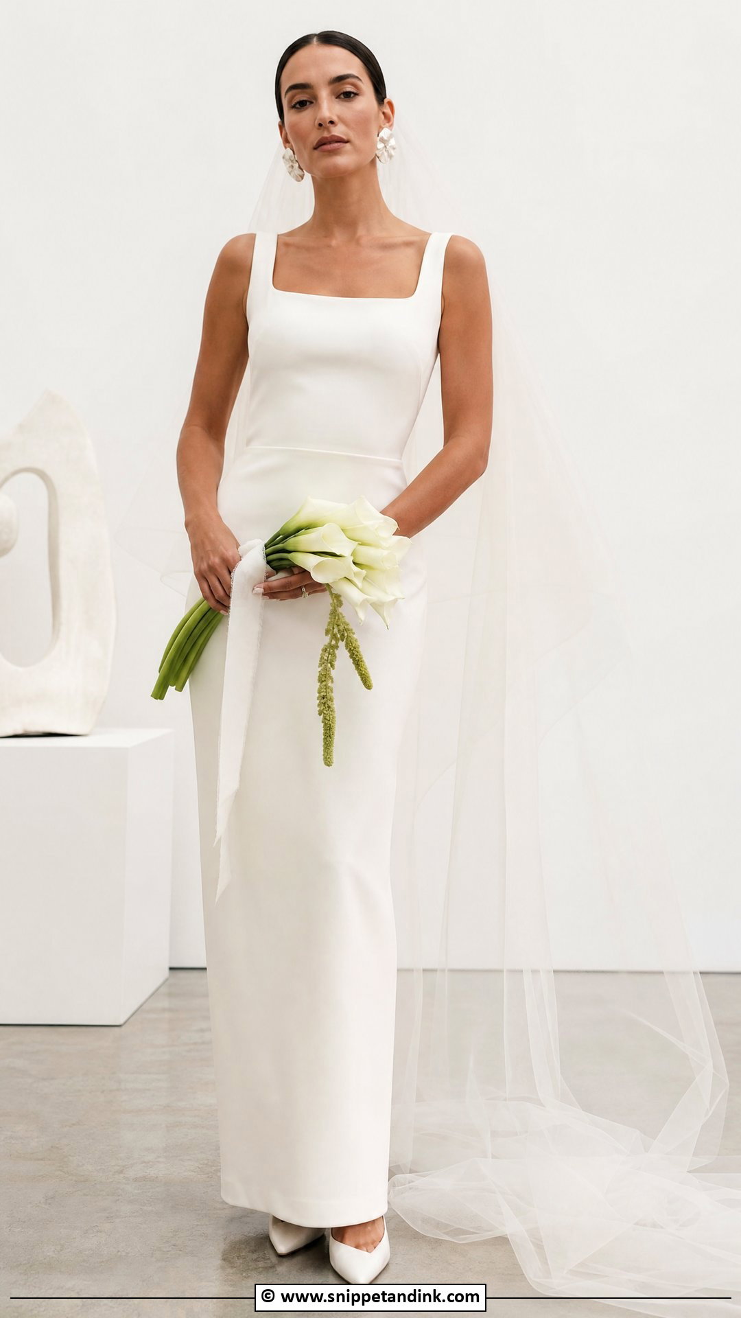 Minimal Column Wedding Dress - Snippet and Ink - 35 Classy Wedding Dress Ideas