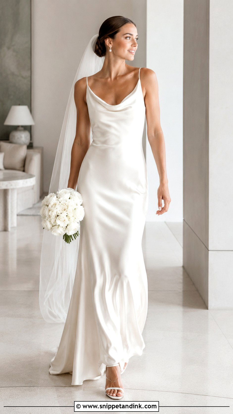 Minimal Cowl Neck Wedding Dress - Snippet and Ink - 20 Minimal Bride Dress Ideas