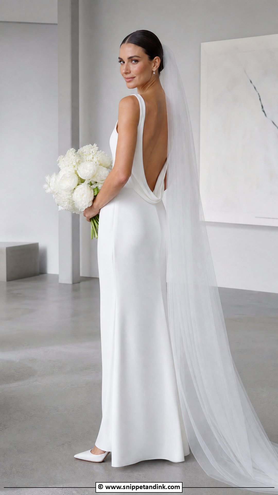 Minimal Crepe Bridal Dress - Snippet and Ink - 35 Bridal Dress Ideas