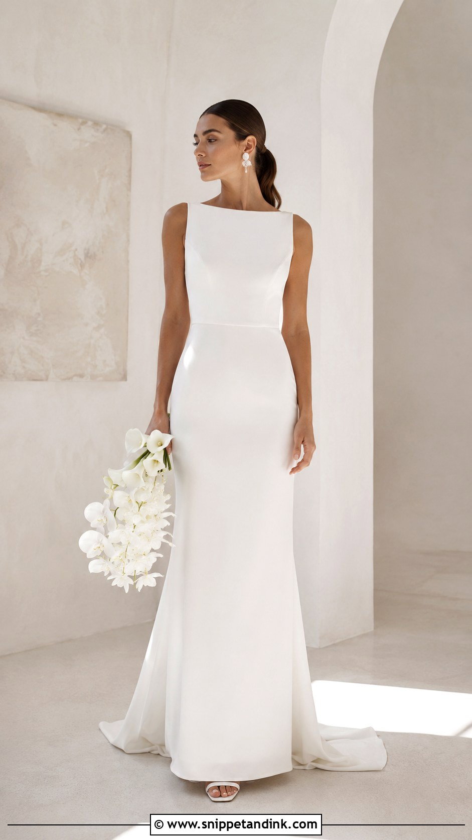 Minimal Crepe Bridal Wedding Outfit - Snippet and Ink - 30 Bridal Wedding Outfits