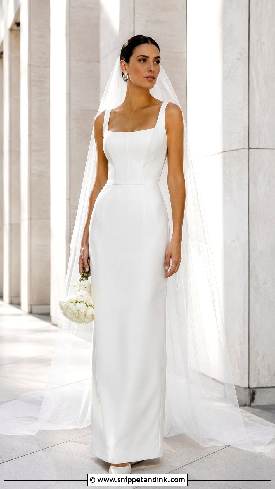 Minimal Crepe Corseted Wedding Dress - Snippet and Ink - 20 Corseted Wedding Dress Ideas