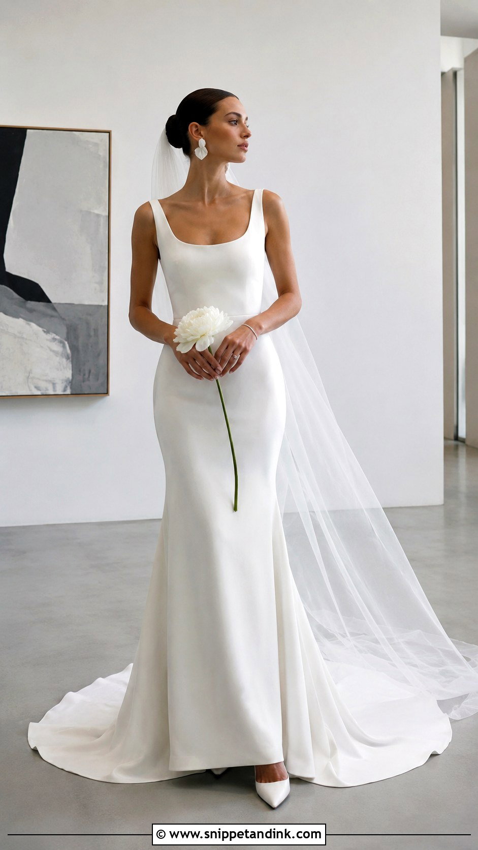 Minimal Crepe Fish Tail Wedding Dress - Snippet and Ink - 20 Fish Tail Wedding Dress Ideas