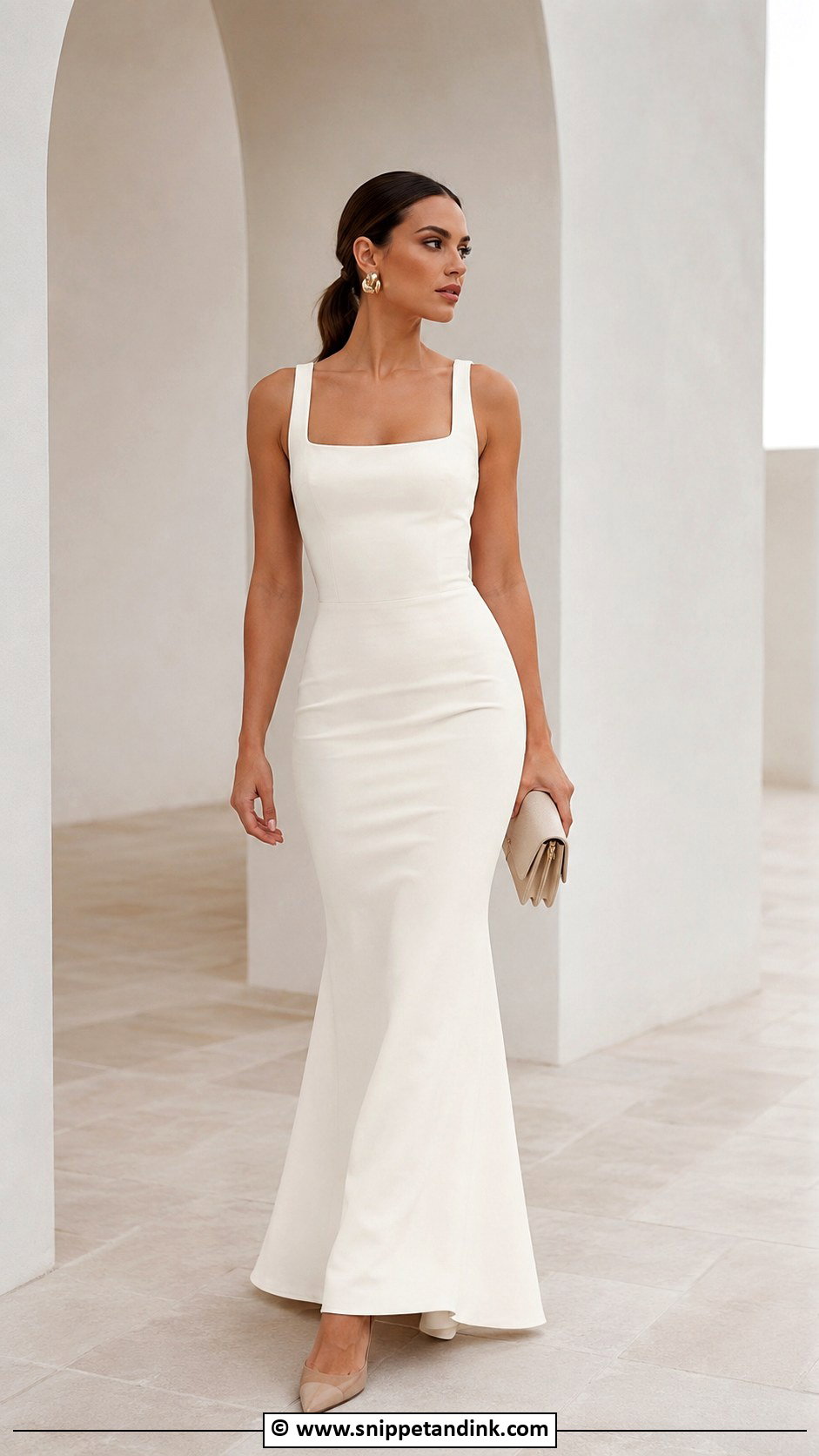 Minimal Crepe Mermaid Gown - Snippet and Ink - 30 Mermaid Gown Ideas