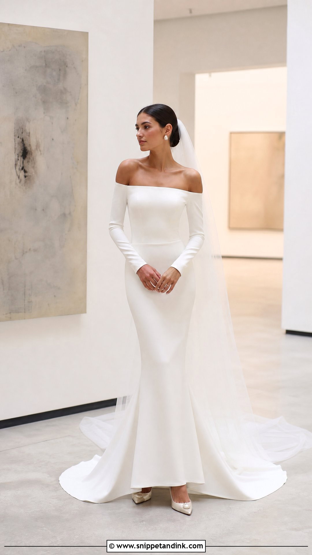 Minimal Crepe Mermaid Wedding Dress - Snippet and Ink - 20 Haley Bieber Wedding Dress Ideas