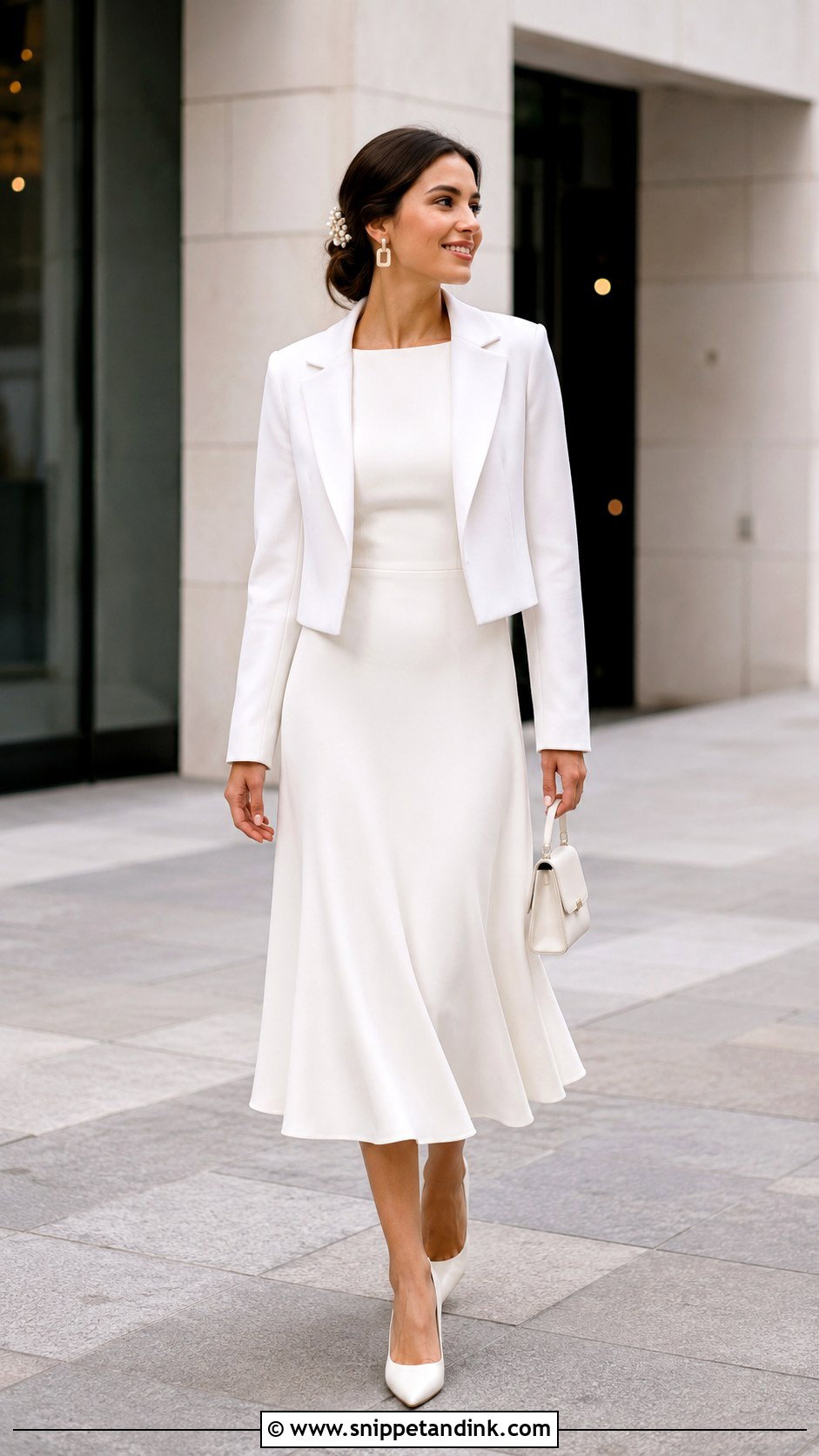 Minimal Crepe Midi Wedding Dress - Snippet and Ink - 20 Midi Wedding Dresses