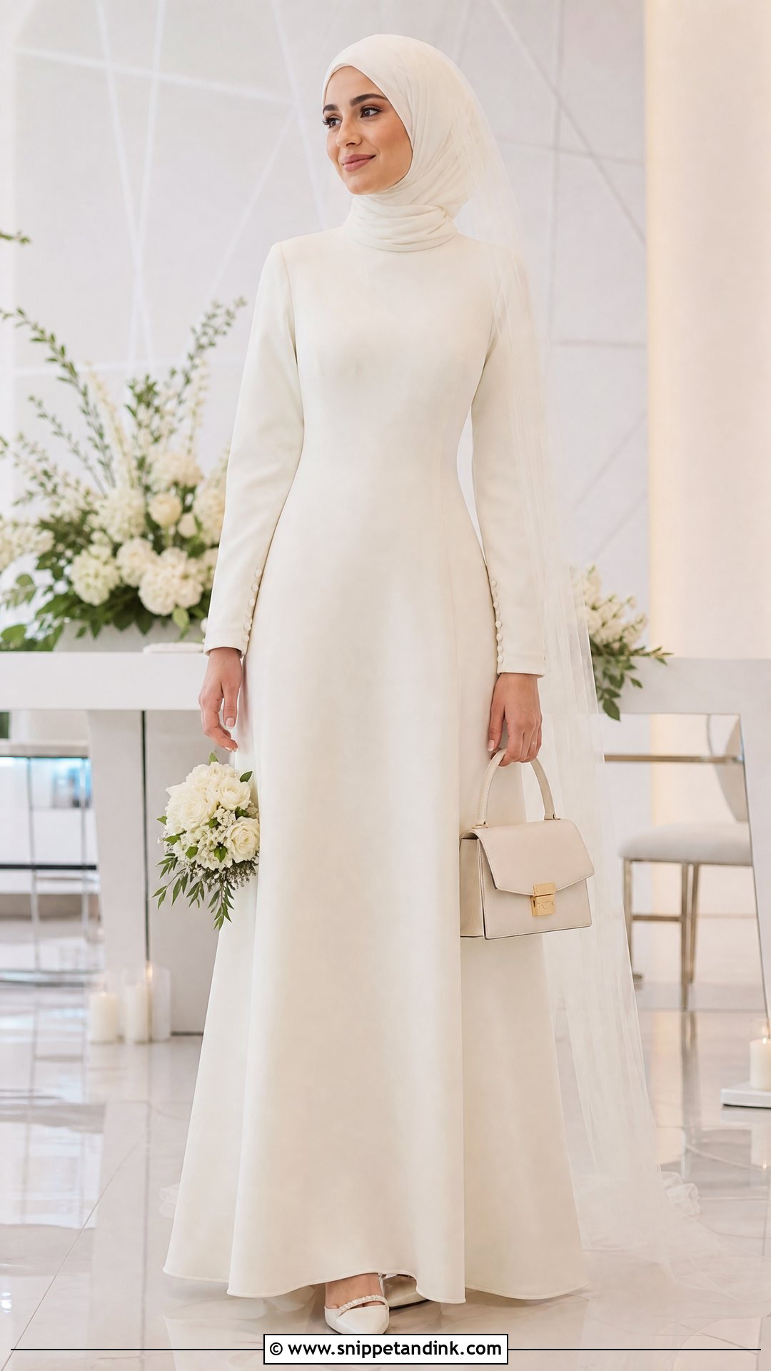 Minimal Crepe Nikah Dress - Snippet and Ink - 20 Islam Wedding Dress Ideas