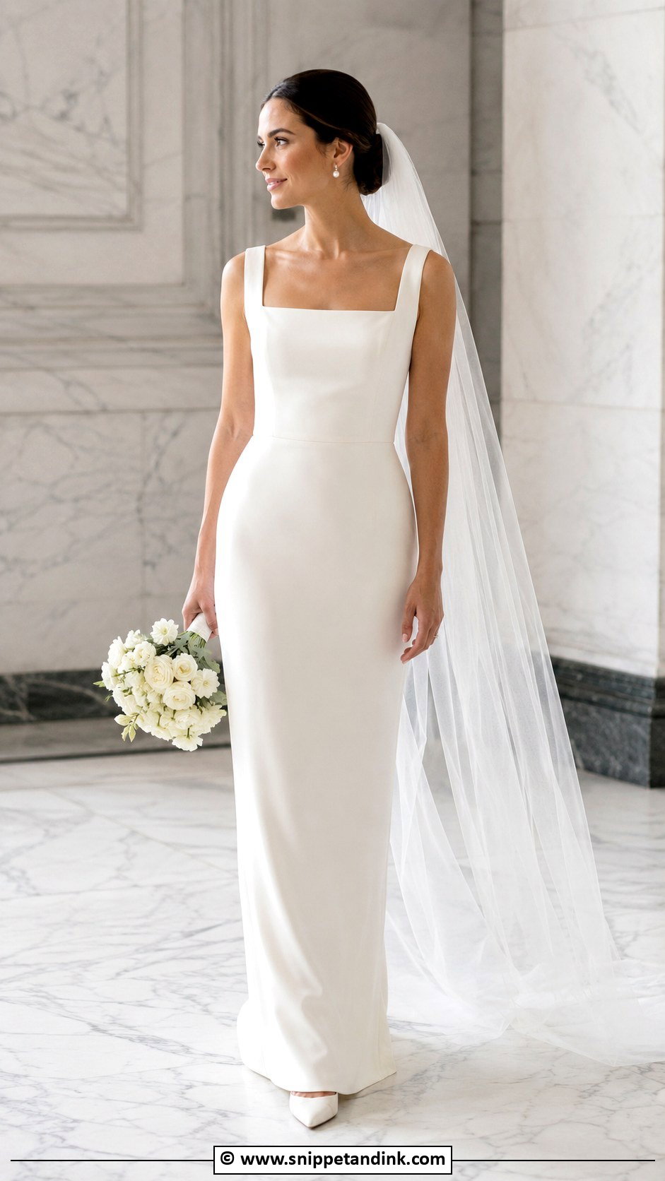 Minimal Crepe Wedding Dress - Snippet and Ink - 35 Unique Wedding Dresses